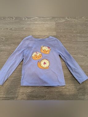 Cat & Jack Lavender Long-Sleeve Top with Donut Animal Graphic